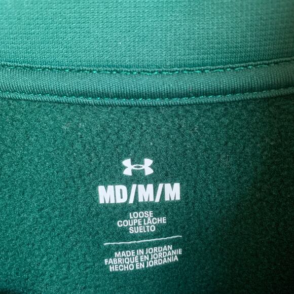 Under Armour Men's Armour Fleece Long-Sleeve 1/4 Quarter Zip Green Size Medium - Picture 3 of 7